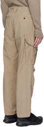 C.P. Company Beige Garment-Dyed Cargo Pants