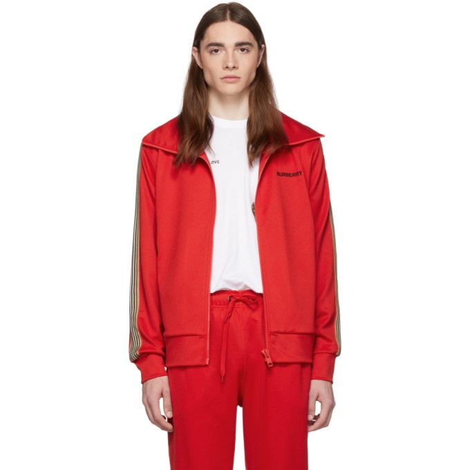 Photo: Burberry Red Icon Stripe Silas Track Jacket