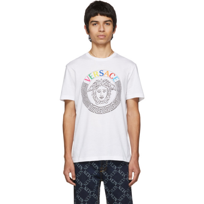 Photo: Versace White Embroidered Medusa T-Sihirt