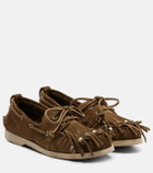 Golden Goose Embellished suede boat shoes