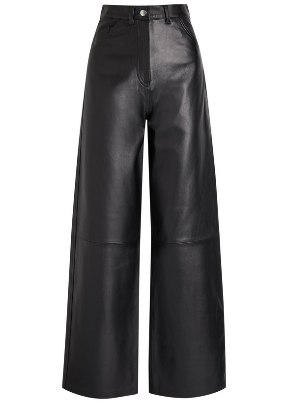 Photo: Skiim Marcella Wide-leg Leather Trousers Black