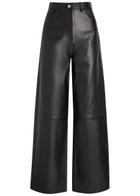 Skiim Marcella Wide-leg Leather Trousers Black