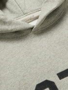 FEAR OF GOD ESSENTIALS - Logo-Flocked Cotton-Blend Jersey Hoodie - Gray