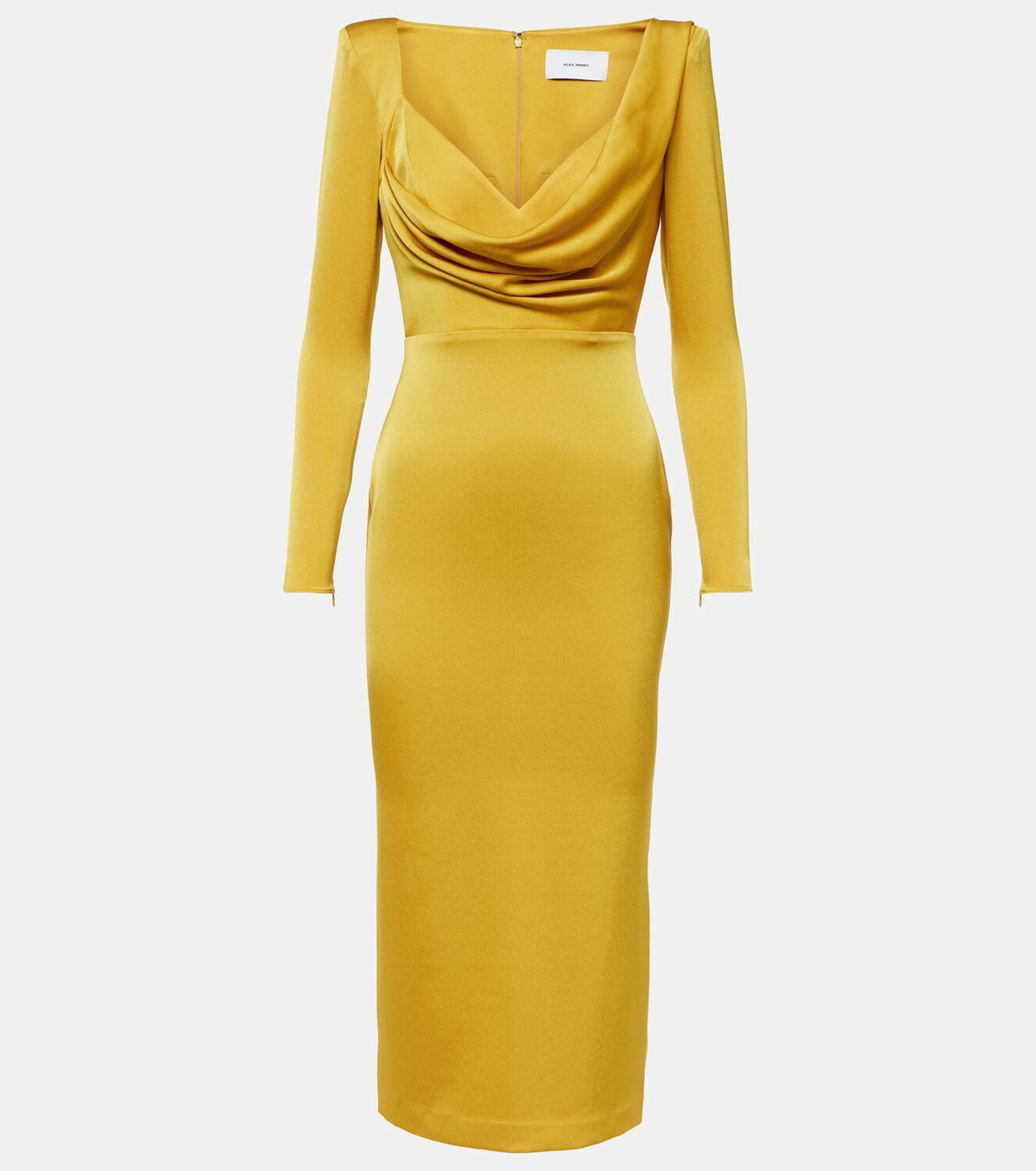 Alex Perry Draped satin crpe midi dress Alex Perry