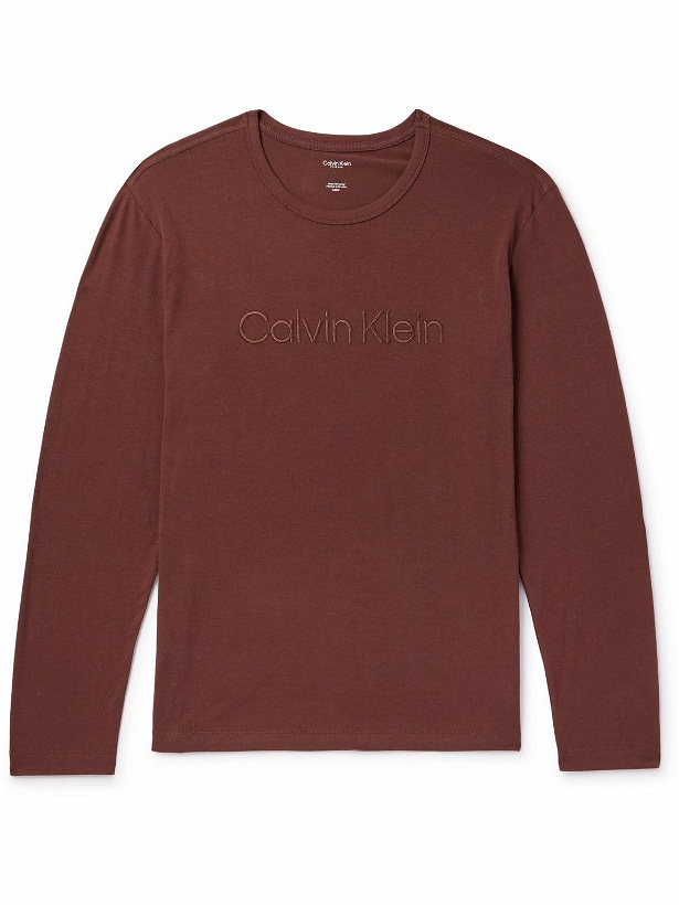 Photo: Calvin Klein Underwear - Logo-Embroidered Cotton-Blend Pyjama Top - Red