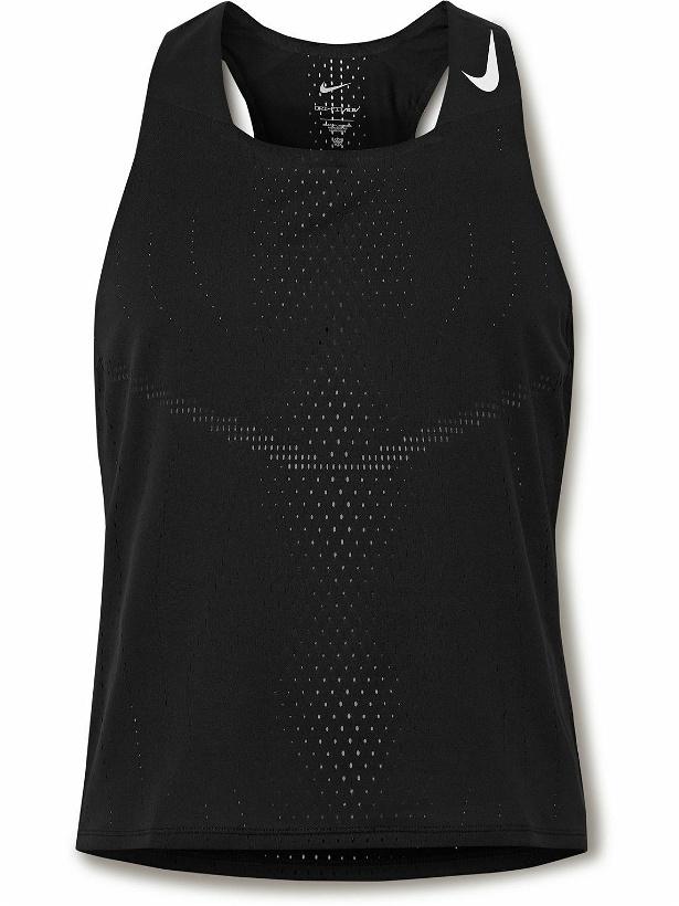 Photo: Nike Running - AeroSwift Slim-Fit Perforated Dri-FIT ADV Tank Top - Black