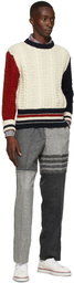 Thom Browne Wool RWB Stripe Cable Sweater