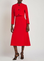 Emilia Wickstead Lizette Wool-crepe Cropped Jacket Red