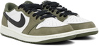 Nike Jordan White & Khaki Air Jordan 1 Retro Low Sneakers