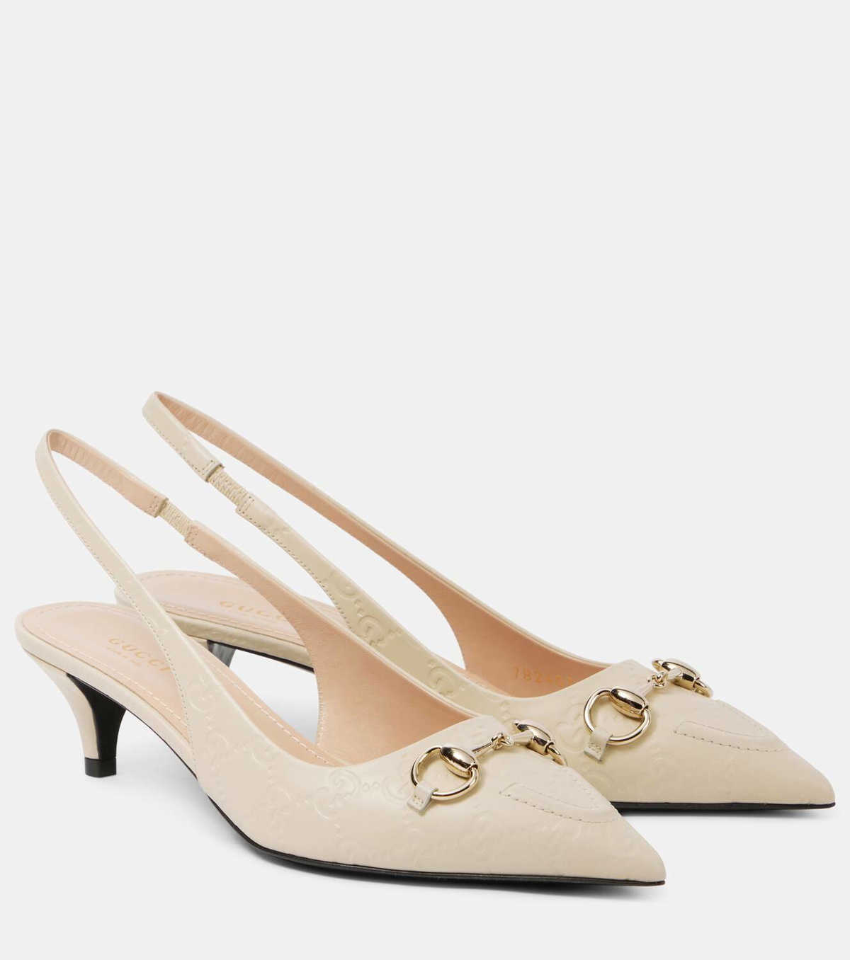 Gucci Horsebit GG 45 leather slingback pumps Gucci