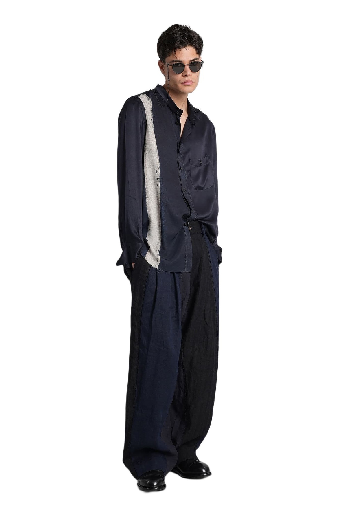 Ziggy Chen Shirt In Blue Silk