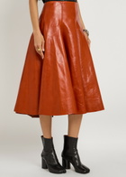 Entire Studios Delta Leather Midi Skirt Copper