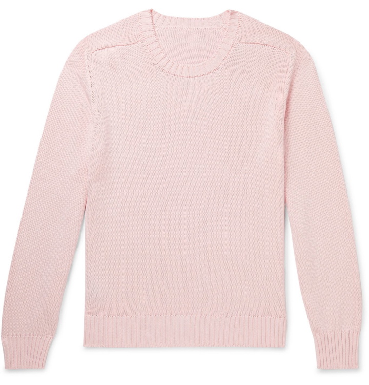 Photo: Anderson & Sheppard - Slim-Fit Cotton Sweater - Pink