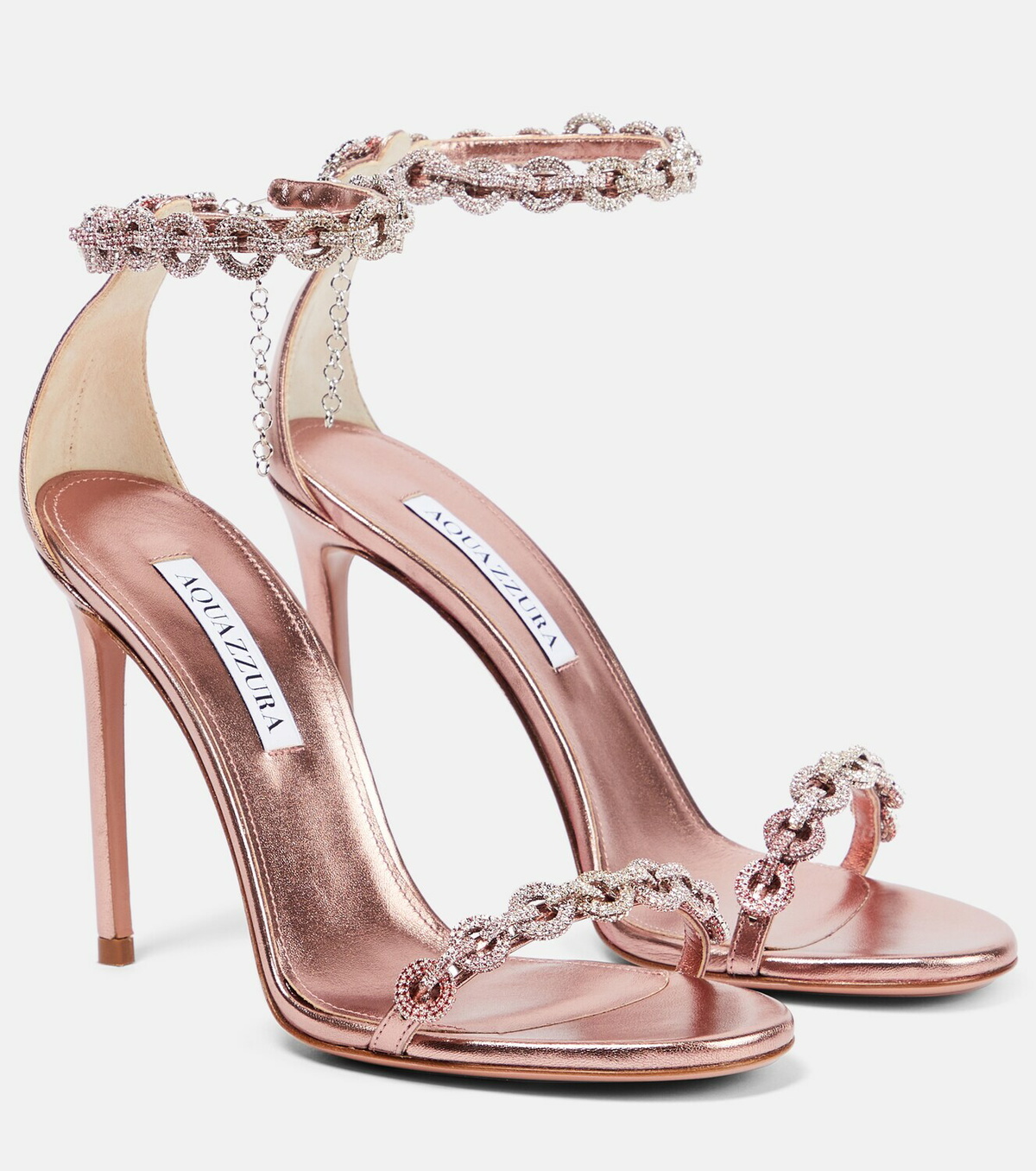 Aquazzura Crystal-embellished leather sandals
