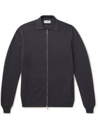 JOHN SMEDLEY - Rutherford Slim-Fit Merino Wool Zip-Up Sweater - Gray