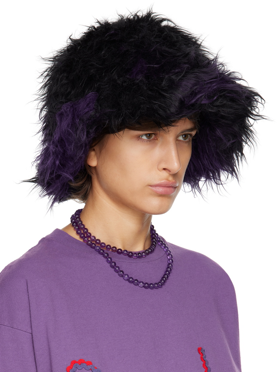 NEEDLES Black & Purple Blurred Dot Bucket Hat Needles