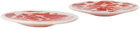 Stories of Italy White & Red Nougat Dessert Plate Set
