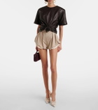 Magda Butrym Knot-detail leather T-shirt