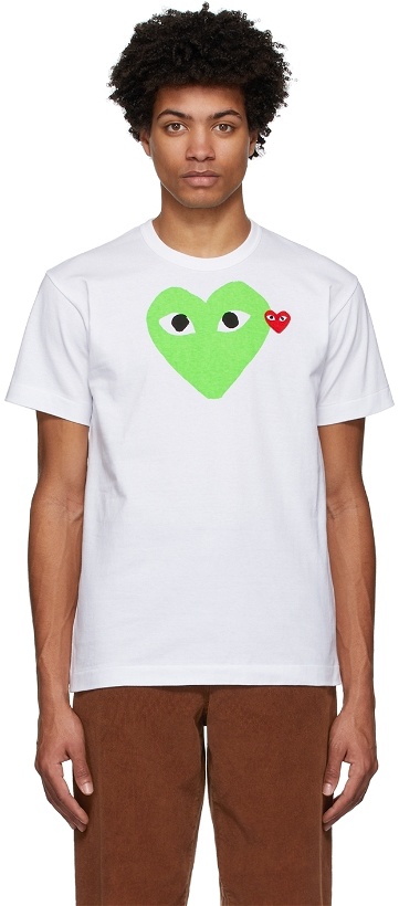 Photo: COMME des GARÇONS PLAY White & Green Big Heart T-Shirt
