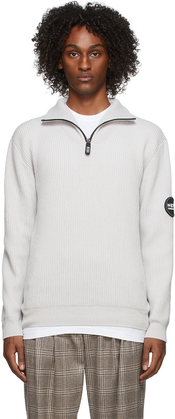 Photo: Giorgio Armani Grey Classic Zip Sweater