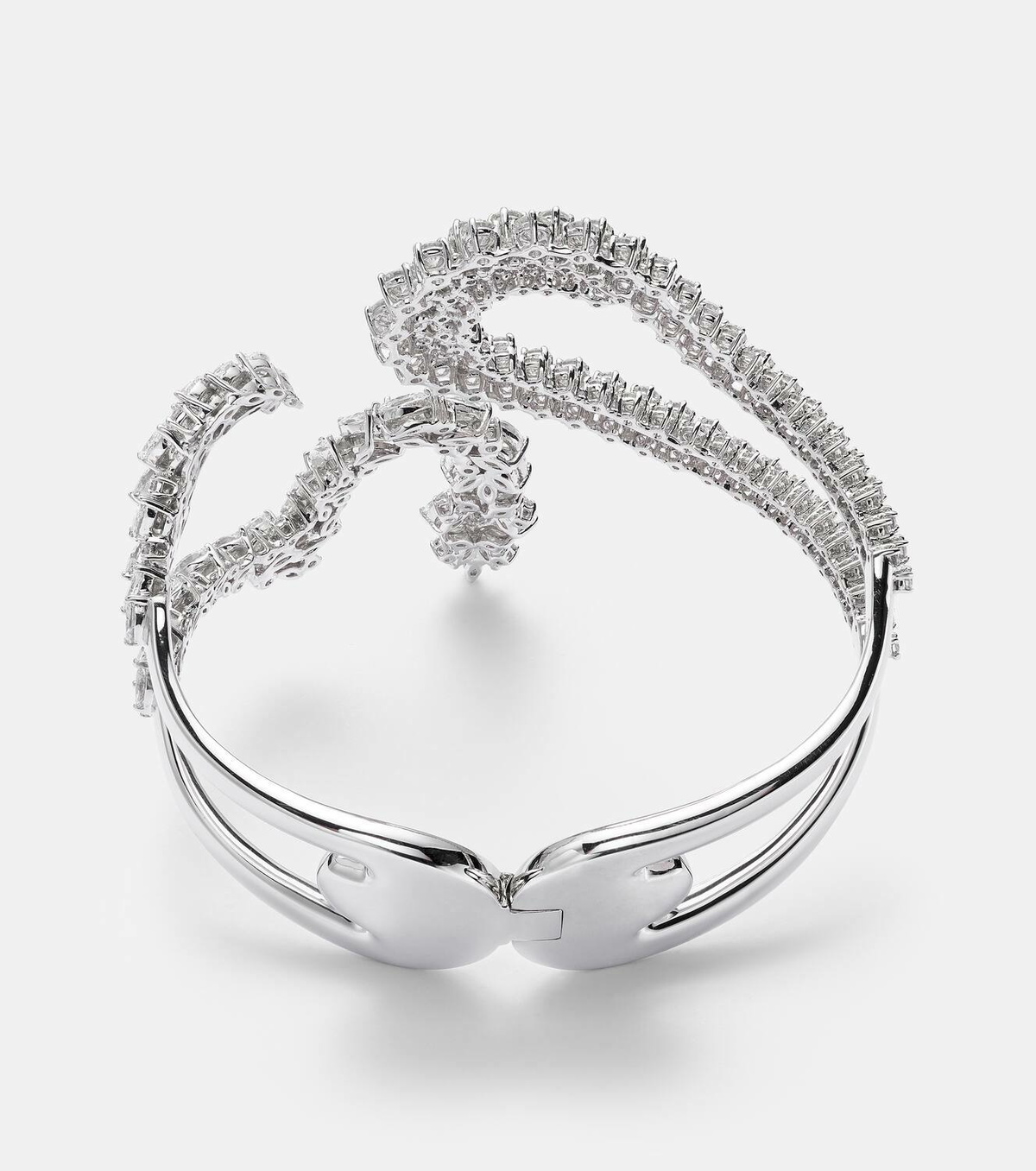 Yeprem Y-Couture 18kt white gold cuff bracelet with diamonds