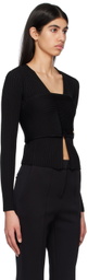 Recto Black Two-Way Cardigan