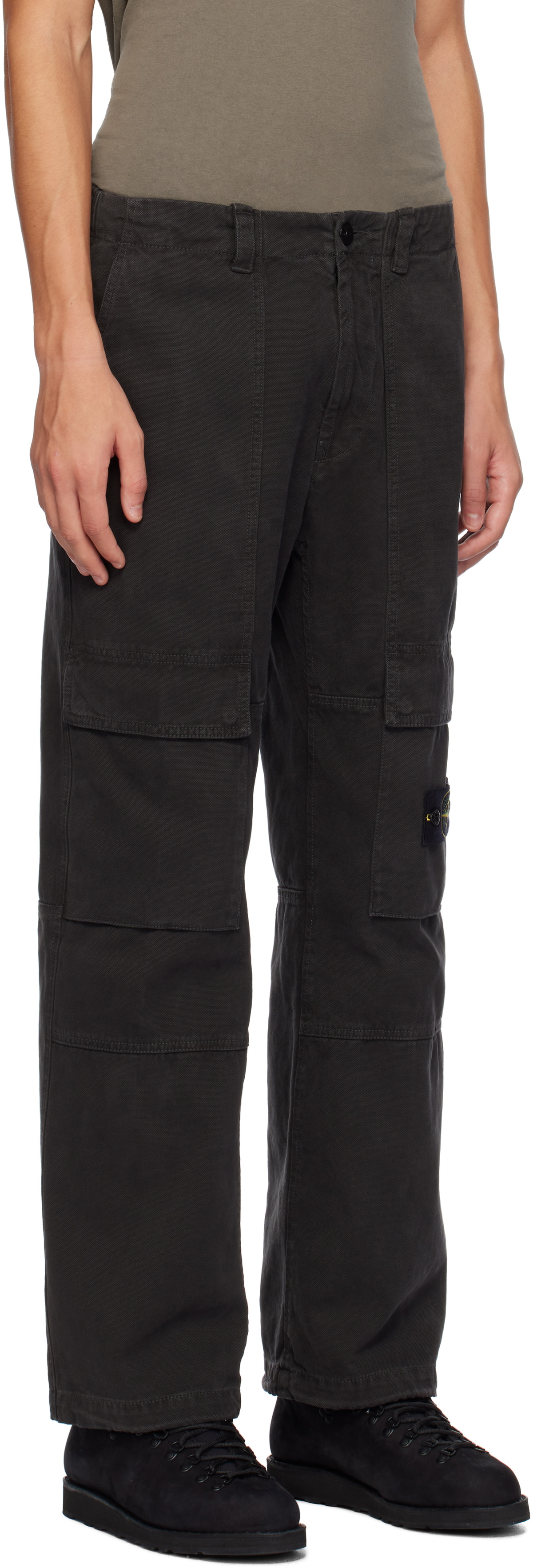 パンツ STONE  30601 PANAMA COTTON Green 30601 Panama Cotton 'OLD' Effect Cargo Pants by Stone