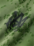 AMIRI - Distressed Logo-Print Cotton-Jersey Zip-Up Hoodie - Green