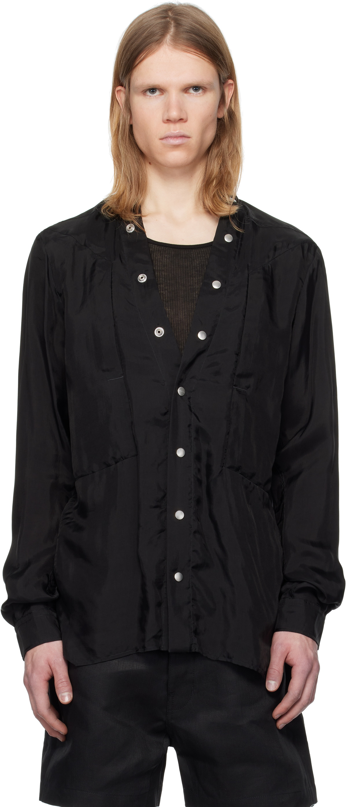 Rick Owens Black Hollywood Larry Fogpocket Shirt Rick Owens