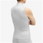 Pleats Please Issey Miyake Women's Basics Pleats Roll Neck Vest in Grey