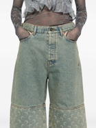 Marine Serre Blue Crescent Moon-Print Shorts