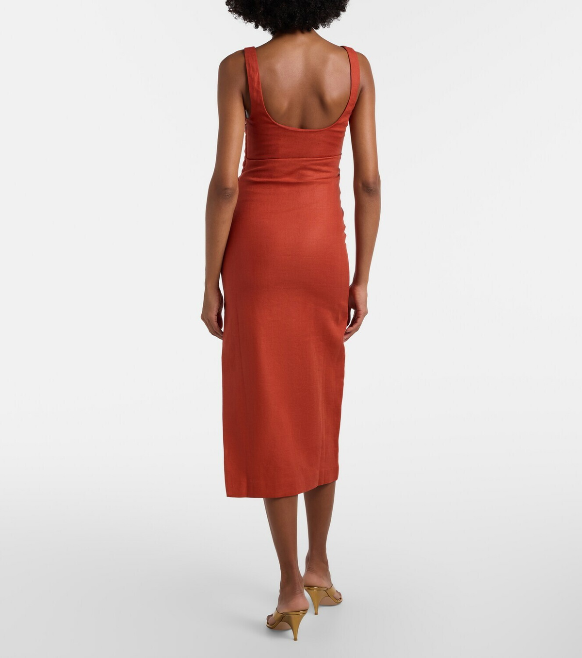 SIR Draped linen midi dress