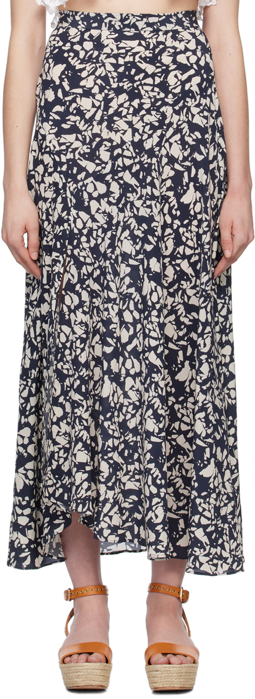 【送料&関税込】Isabel Marant Midi Skirt Isabel Marant Navy & Off-White Sakura Midi Skirt Isabel Marant