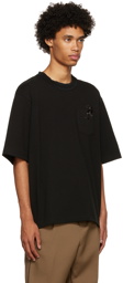 sacai Black Embroidered T-Shirt
