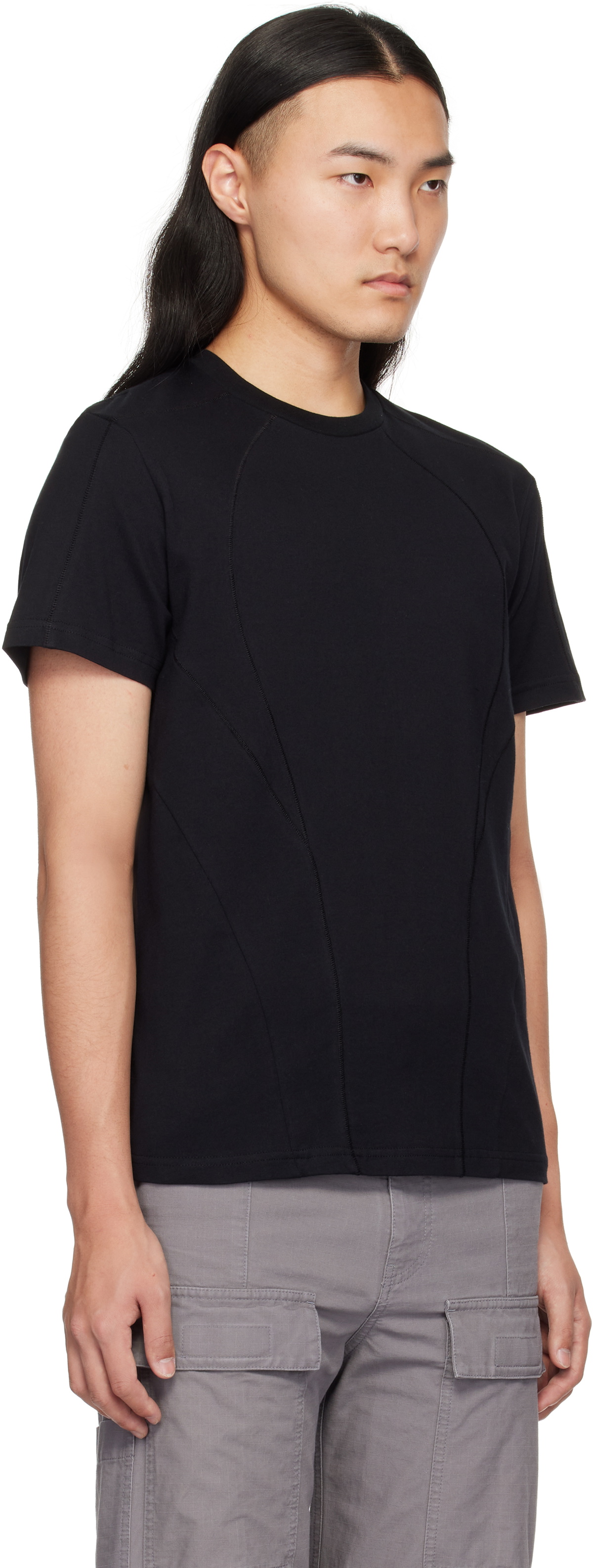 HYEIN SEO Black Serger Stitch T-shirt