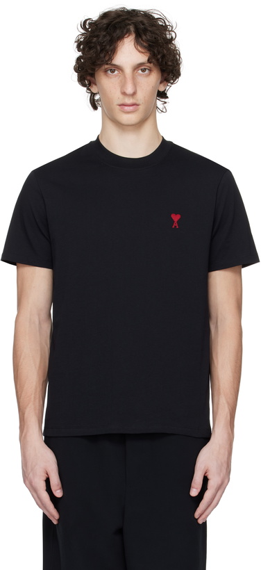 Photo: AMI Paris Black Cotton Ami de Coeur T-shirt