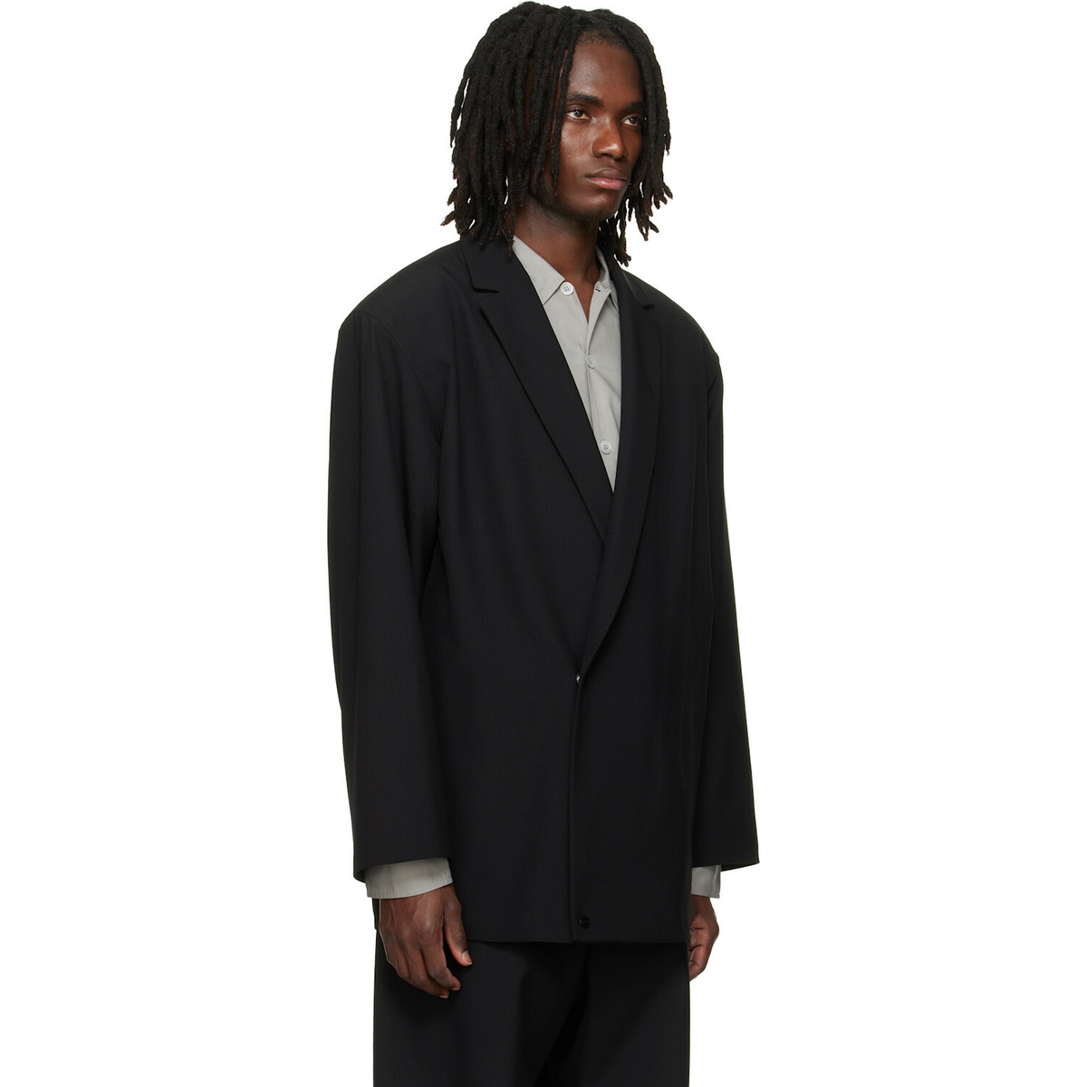 Fear of God Black Wool Ripstop Relaxed Long Blazer