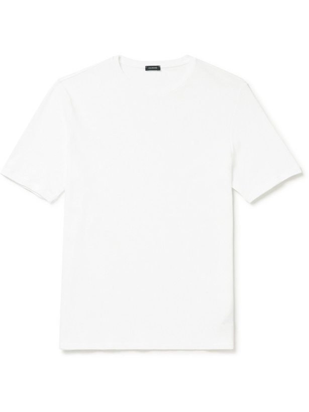 Photo: Incotex - Cotton-Piqué T-Shirt - White