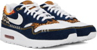 Nike Navy & White Air Max 1 Premium Sneakers