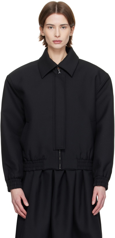 Photo: Fax Copy Express Black Zip Shoulder Jacket