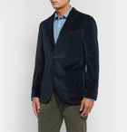 Boglioli - Midnight-Blue K-Jacket Slim-Fit Unstructured Cotton-Blend Velvet Blazer - Blue