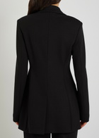 Another Tomorrow Double-breasted Fitted Jersey Blazer Black