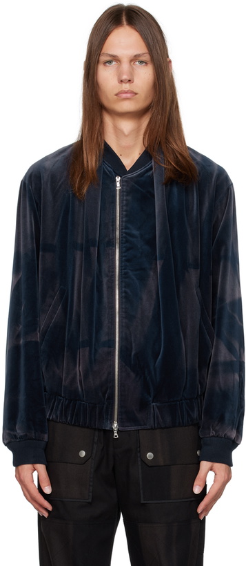 Photo: JiyongKim Navy Sun-Bleached Bomber Jacket