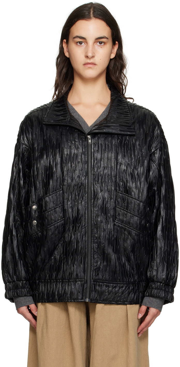 The Garment Black Boy Faux-Leather Jacket