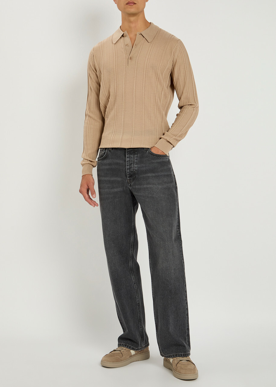 JOHN SMEDLEY FLINN ランダムリブ ニット ポロシャツ 未使用 JOHN SMEDLEY FLINN ランダムリブ長袖ニットポロシャツ