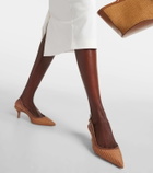Gianvito Rossi Leith raffia slingback pumps