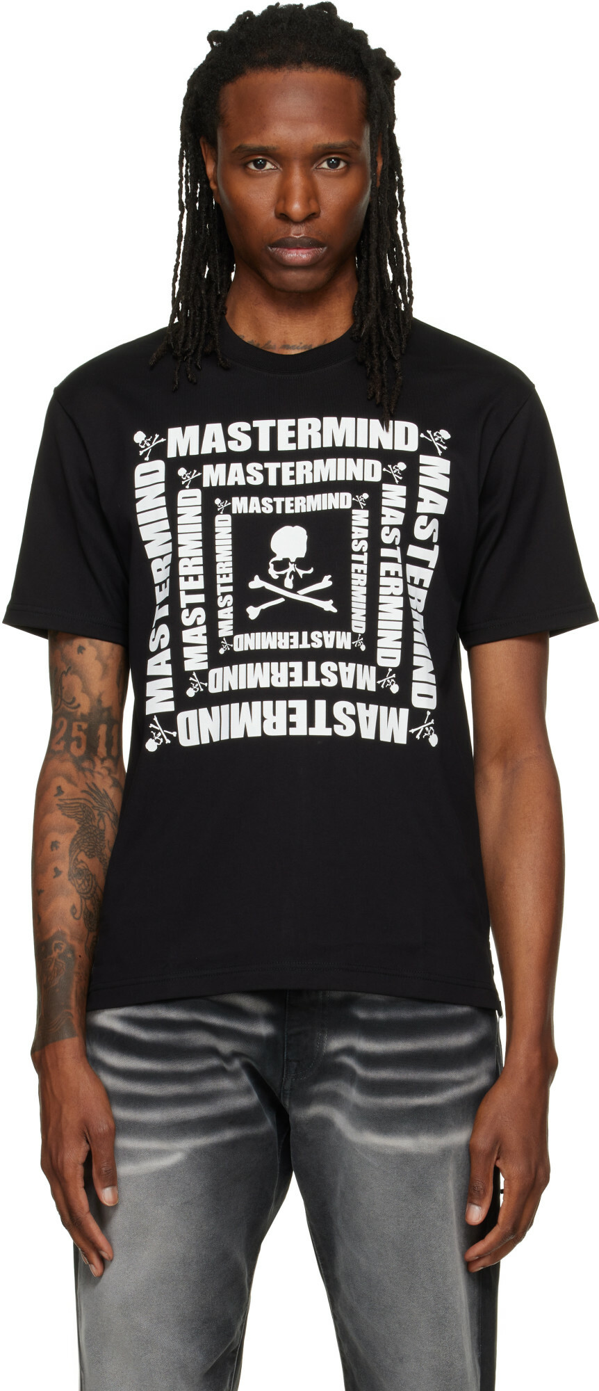 MASTERMIND WORLD Black MW Square Logo S/S T-shirt