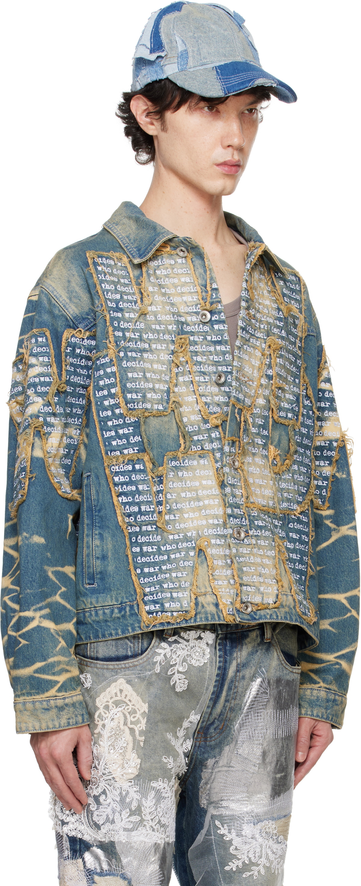 Who Decides War Blue Overlay Denim Jacket