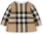 Burberry Baby Beige Quilted Vintage Check Wrap Jacket