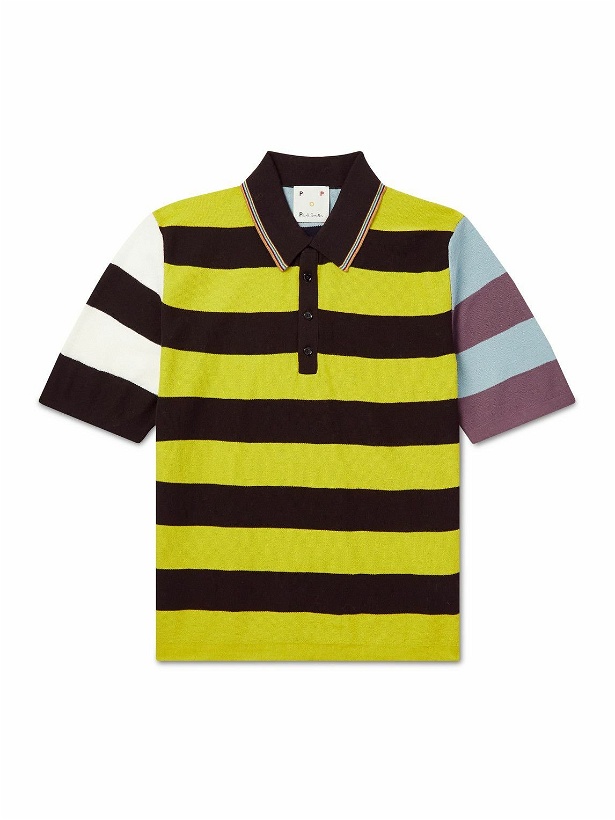 Photo: Pop Trading Company - Paul Smith Slim-Fit Striped Cotton Polo Shirt - Yellow